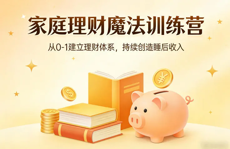 家庭理财魔法训练营，从0-1建立理财体系，持续创造睡后收入-33资源网