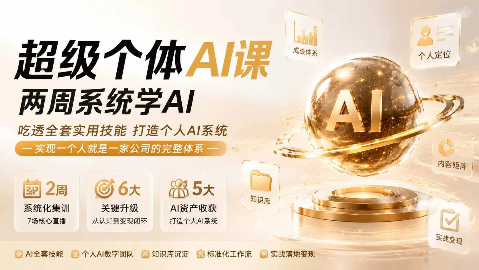 (19827期)超级个体AI课两周系统学AI;吃透全套实用技能打造个人AI系统,实现一个人就是一家公司的完整体系-33资源网