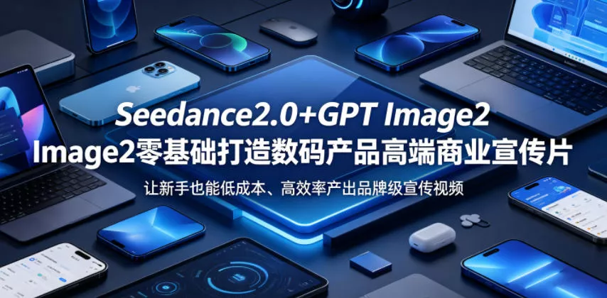 Seedance2.0+GPT Image2零基础打造数码产品高端商业宣传片，让新手也能低成本、高效率产出品牌级宣传视频-33资源网