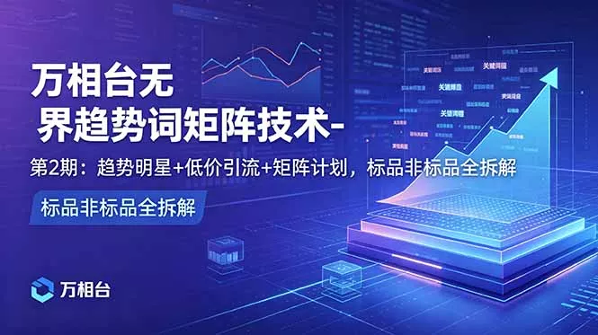 万相台无界趋势词矩阵技术-第2期:趋势明星+低价引流+矩阵计划,标品非标品全拆解-33资源网