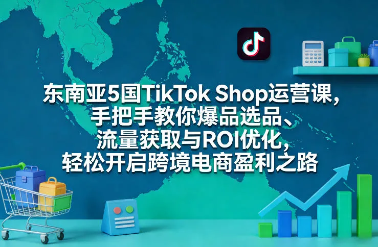 东南亚5国TikTok Shop运营课，手把手教你爆品选品、流量获取与ROI优化，轻松开启跨境电商盈利之路-33资源网