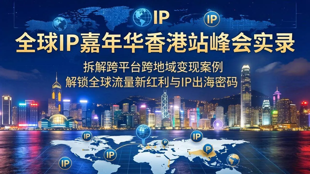 （18202期）全球IP嘉年华香港站峰会实录，拆解跨平台跨地域变现案例，解锁全球流量新红利与IP出海密码-33资源网