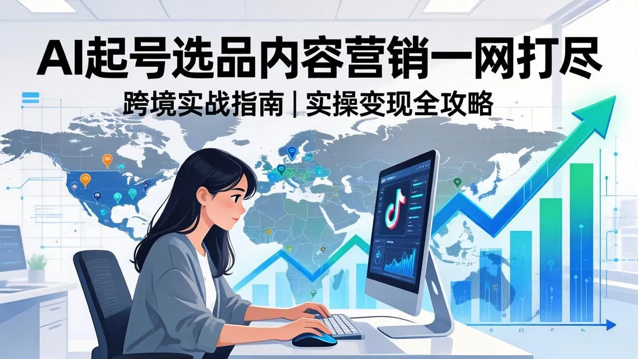 2026 TikTok 跨境AI实操：从零基础到变现全流程，AI起号选品内容营销一网打尽-33资源网