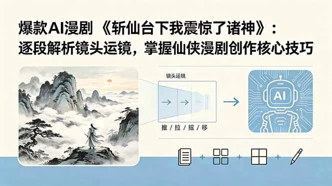 （18620期）爆款AI漫剧《斩仙台下我震惊了诸神》：逐段解析镜头运镜，掌握仙侠漫剧创作核心技巧-33资源网