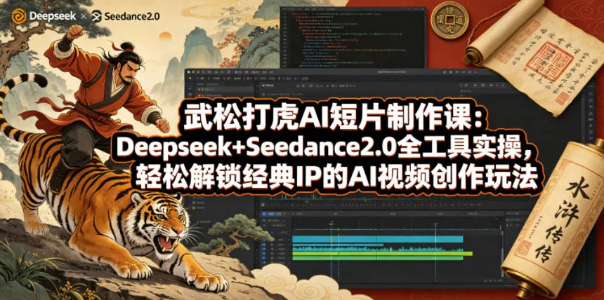 武松打虎AI短片制作课：Deepseek+Seedance2.0全工具实操，轻松解锁经典IP的AI视频创作玩法-33资源网