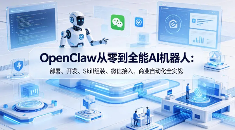 OpenClaw从零到全能AI机器人：部署、开发、Skill组装、微信接入、商业自动化全实战-33资源网