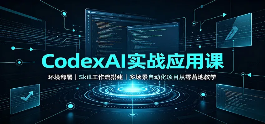 CodexAI实战应用课：环境部署Skill工作流搭建，多场景自动化项目从零落地教学-33资源网