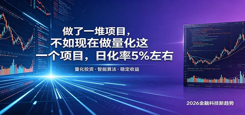 做了一堆项目，不如现在做量化这一个项目，模式简单，收益可控-33资源网