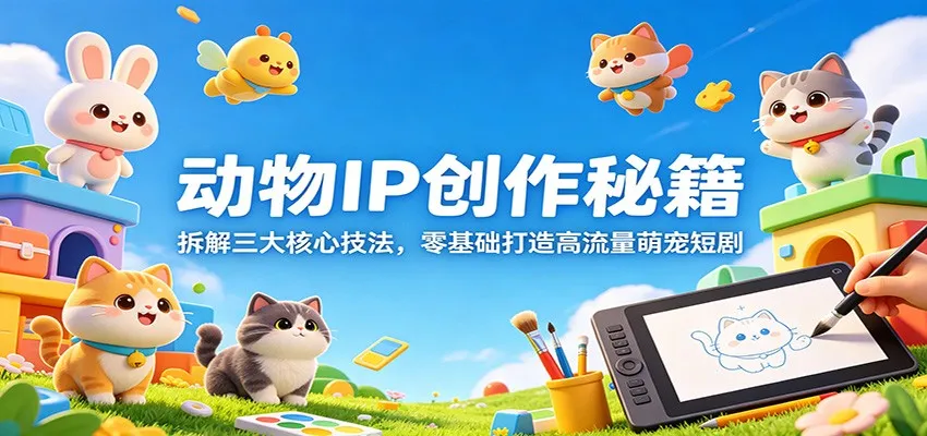 动物IP创作秘籍：拆解三大核心技法，零基础打造高流量萌宠短剧-33资源网