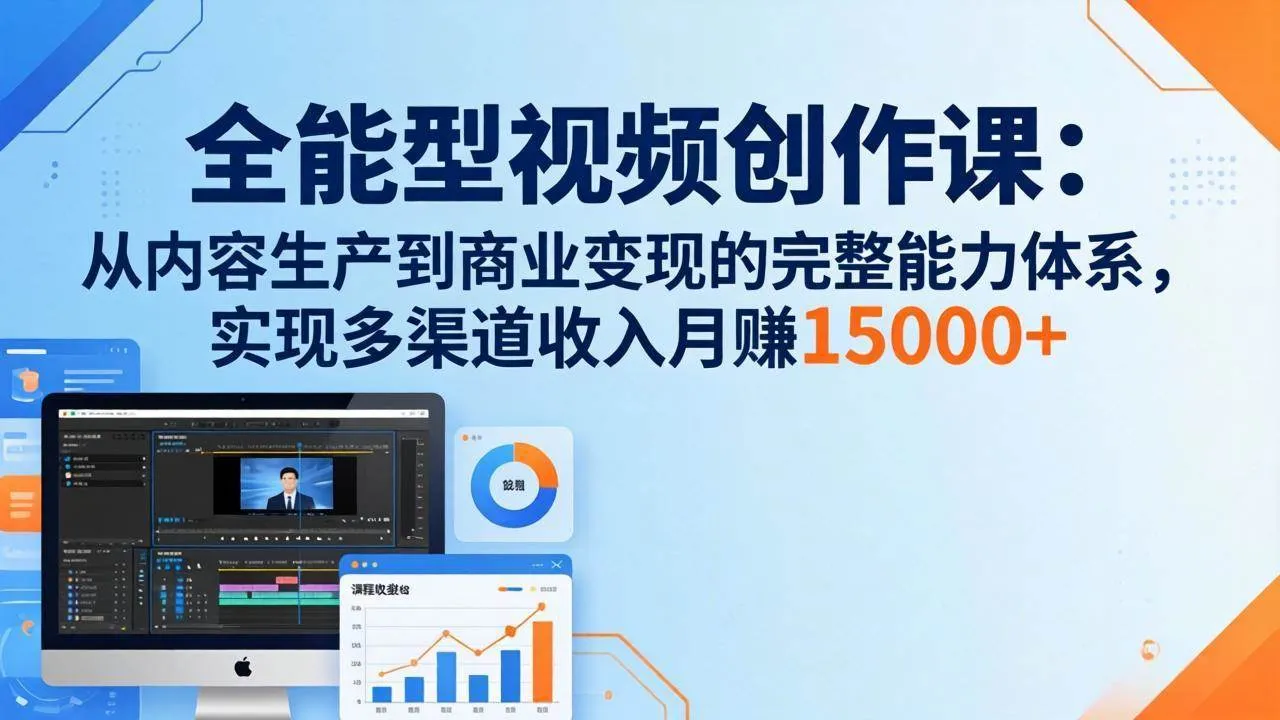 （17718期）全能型视频创作课-26年3月更新：从内容生产到商业变现的完整能力体系，多渠道收入月赚15000+-33资源网