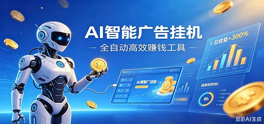 AI智能广告挂机,小白轻松上手,在家自动赚收益-33资源网