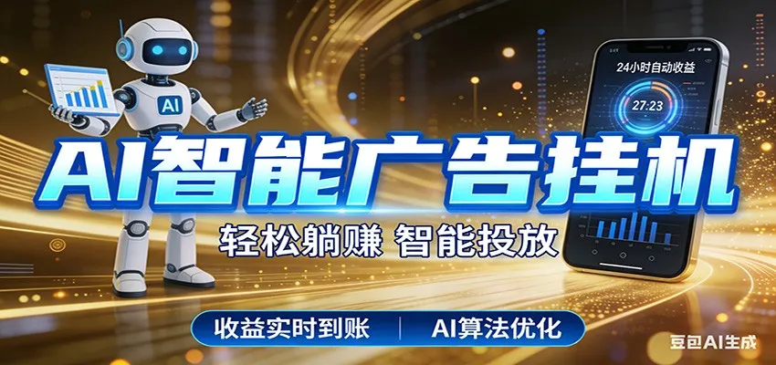 智能广告挂机新时代，利用碎片化时间实现稳定被动收益，AI帮你持续盈利-33资源网