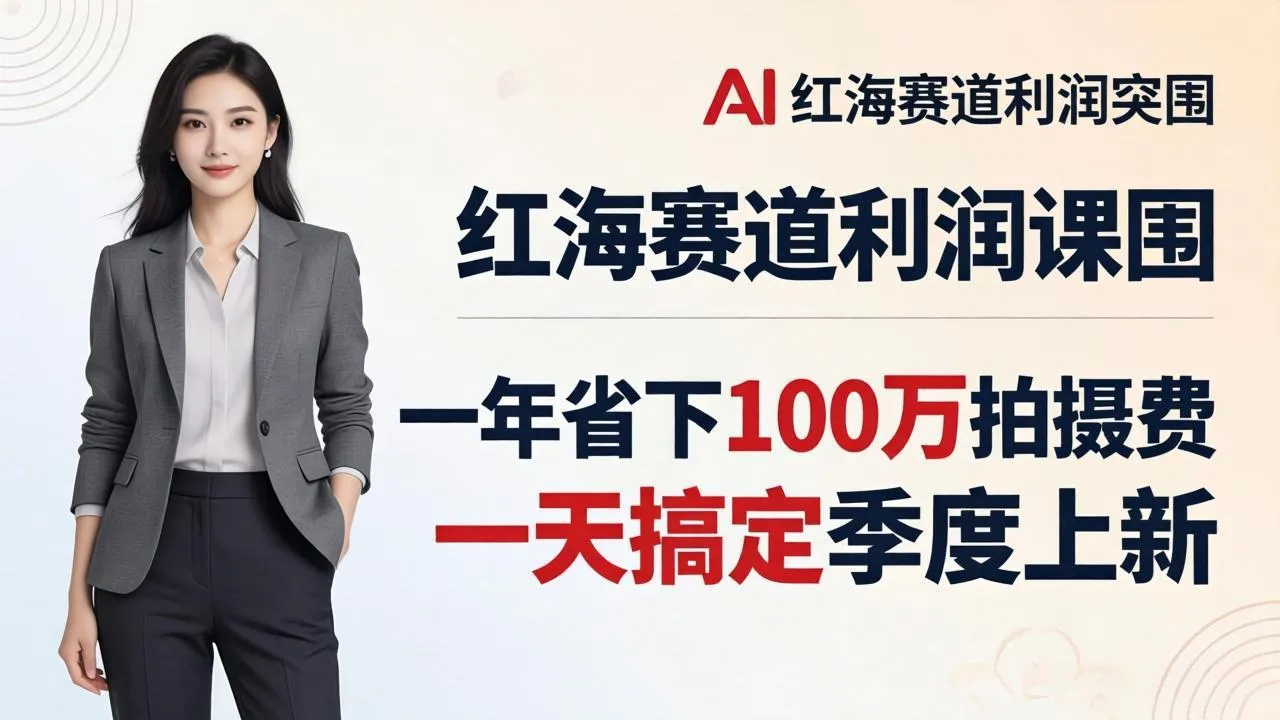服装老板AI模特图课：一年省下100万拍摄费，一天搞定季度上新，红海赛道利润突围-33资源网