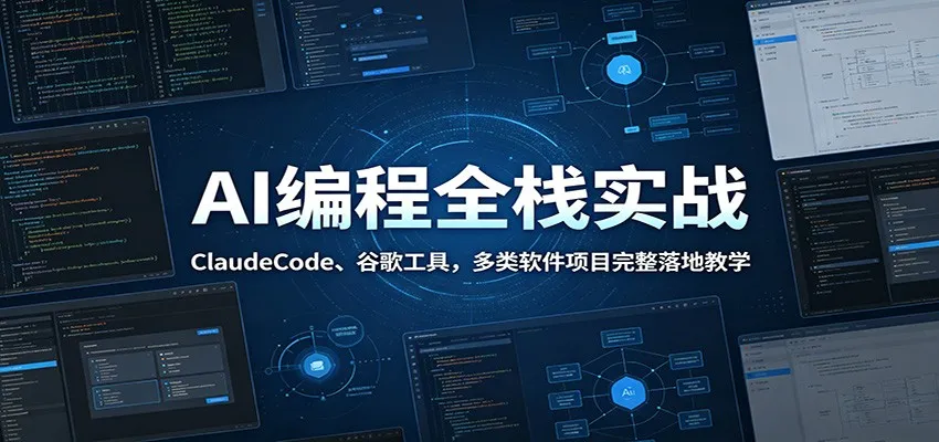 AI编程全栈实战:ClaudeCode、谷歌工具,多类软件项目完整落地教学-33资源网
