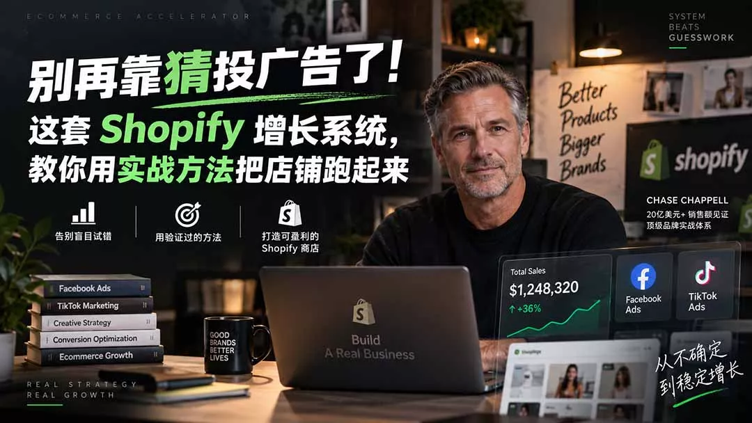 别再靠猜投广告了!这套 Shopify 增长系统,教你用实战方法把店铺跑起来【原创双语字幕】-33资源网
