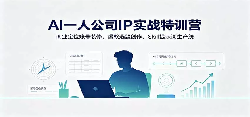 AI一人公司IP实战特训营：商业定位账号装修，爆款选题创作，Skill提示词生产线-33资源网