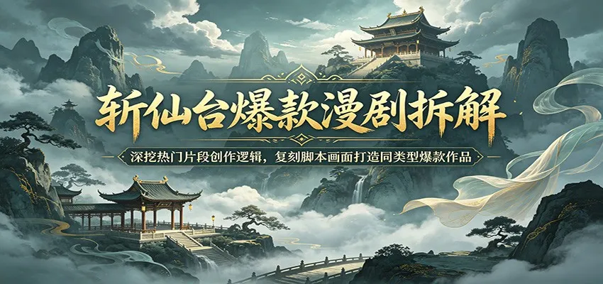 斩仙台爆款漫剧拆解：深挖热门片段创作逻辑，复刻脚本画面打造同类型爆款作品-33资源网
