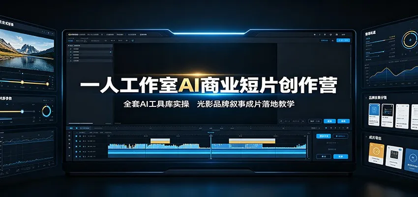 一人工作室AI商业短片创作营:全套AI工具库实操,光影品牌叙事成片落地教学-33资源网