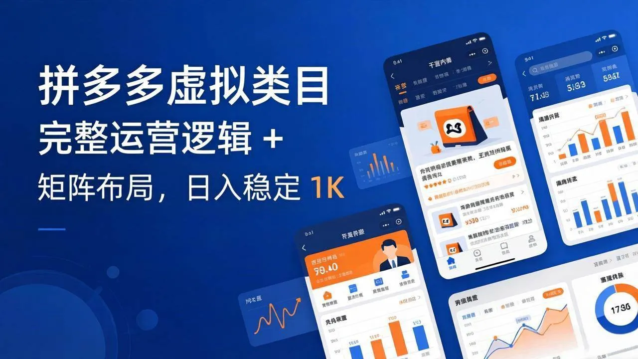 （17777期）拼多多虚拟类目干货：完整运营逻辑 + 矩阵布局，日入稳定 1K-33资源网