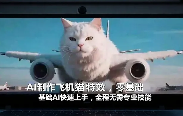 AI制作飞机猫特效，零基础AI快速上手，全程无需专业技能-33资源网