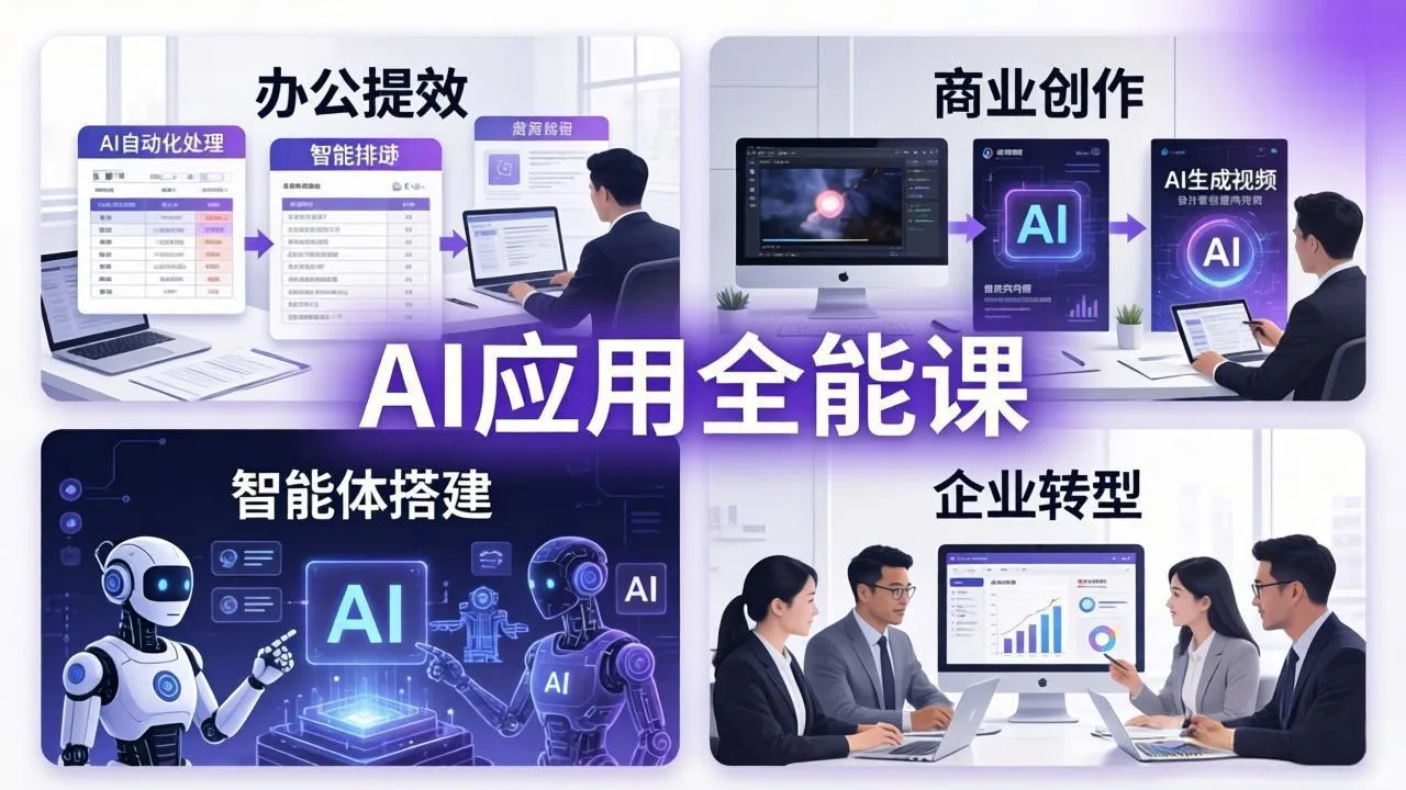 AIGC 应用全能课：办公提效、商业创作、智能体搭建、企业转型，一站式学会AI应用-33资源网