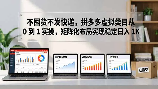 不囤货不发快递，拼多多虚拟类目从 0 到 1 实操，矩阵化布局实现稳定日入 1K-33资源网