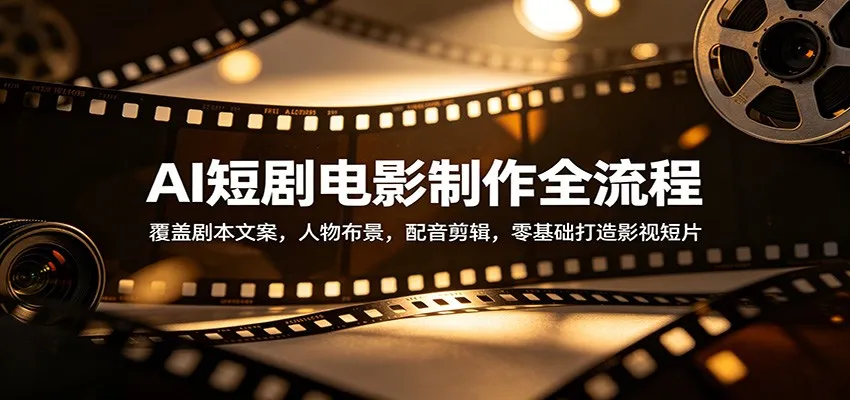 AI短剧电影制作全流程：覆盖剧本文案，人物布景，配音剪辑，零基础打造影视短片-33资源网