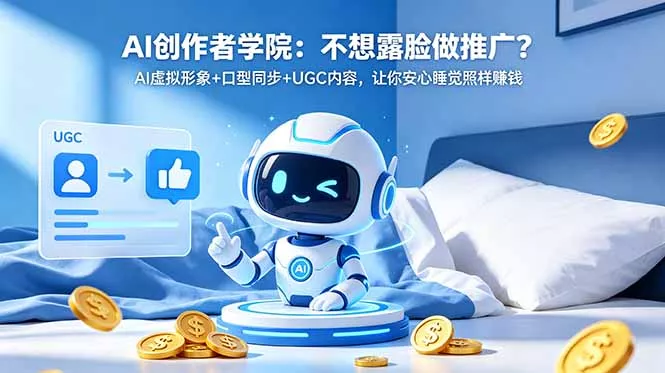 AI创作者学院：不想露脸做推广？AI虚拟形象+口型同步+UGC内容，让你安心睡觉照样赚钱-33资源网