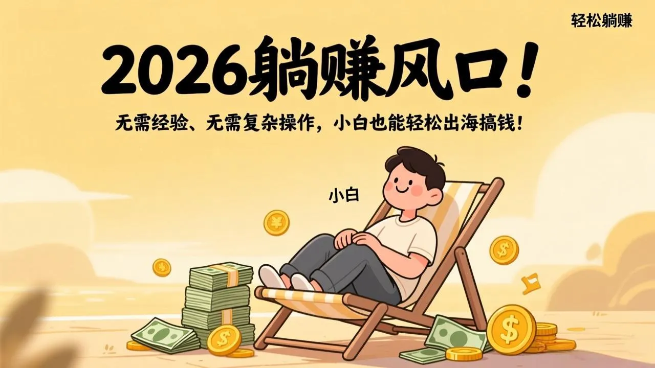 2026躺赚风口！无需经验、无需复杂操作，小白也能轻松出海搞钱！-33资源网