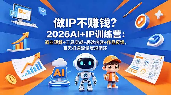 做IP不赚钱?2026AI+IP训练营:商业理解+工具实战+表达内容+作品反馈,百天打通流量变现闭环-33资源网
