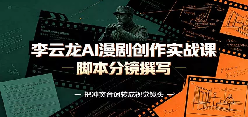 李云龙AI漫剧创作实战课：角色人设还原，脚本分镜撰写，AI漫剧成片完整制作教学-33资源网