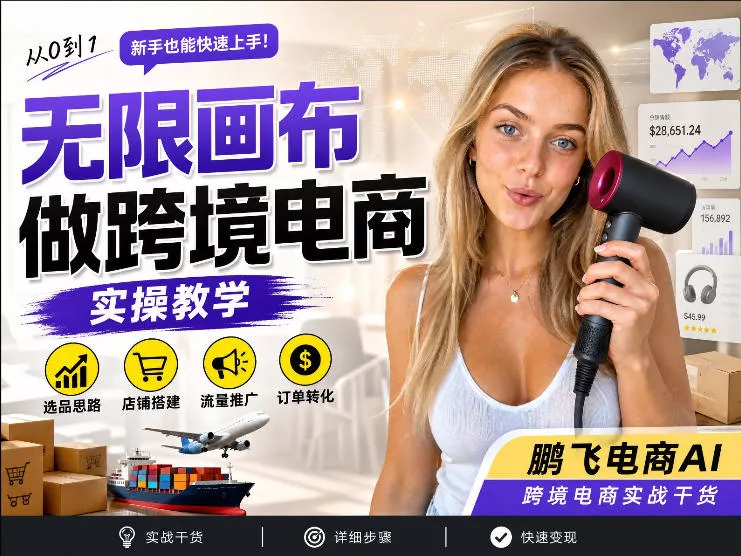 【跨境电商必备】AI无线画布制作商品宣传视频,四步搞定,无线画布工作流,操作简单好上手-33资源网