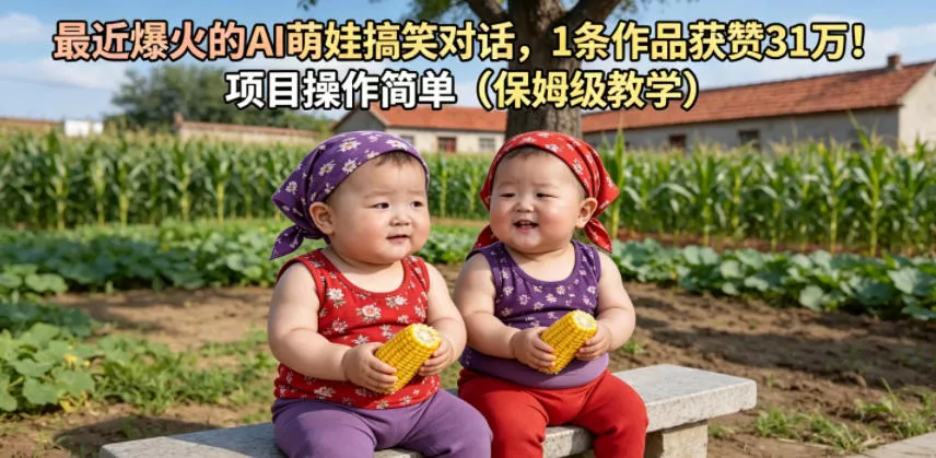 最近爆火的AI萌娃搞笑对话，1条作品获赞31W，项目操作简单(保姆级教学)-33资源网