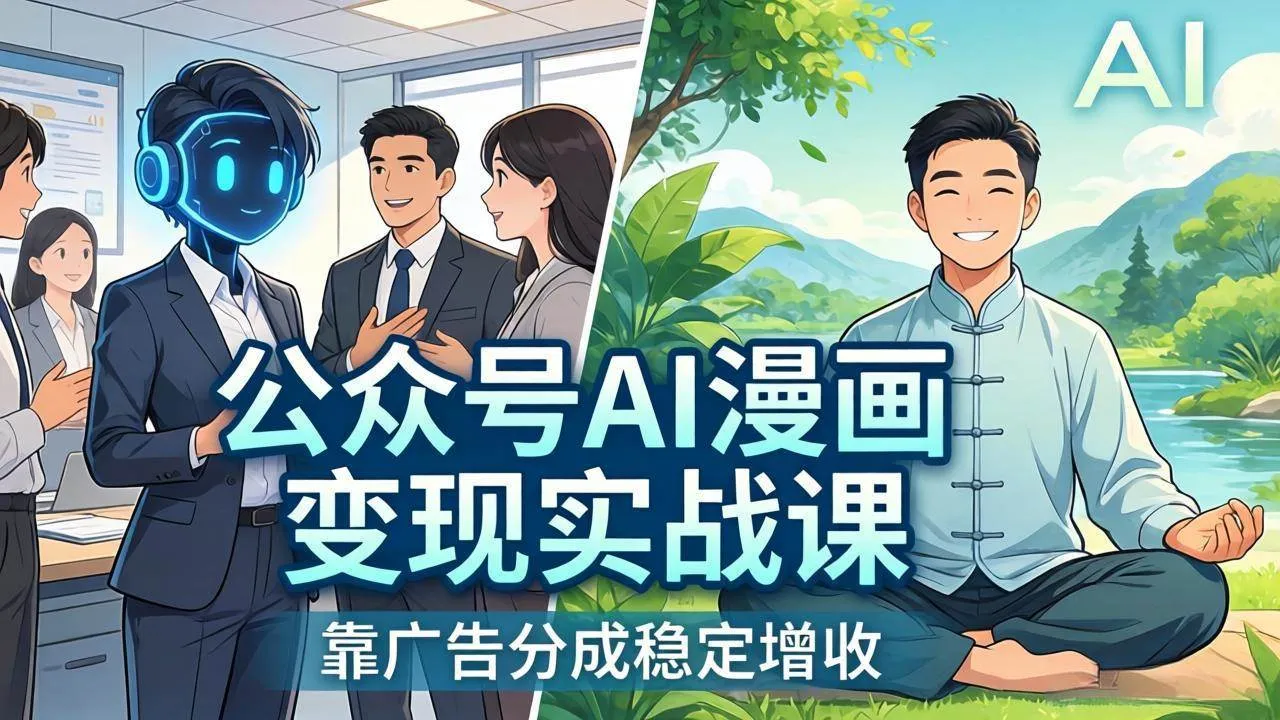 （17921期）公众号AI漫画变现实战课：星座/职场/养生多赛道+智能体发文，靠广告分成稳定增收-33资源网