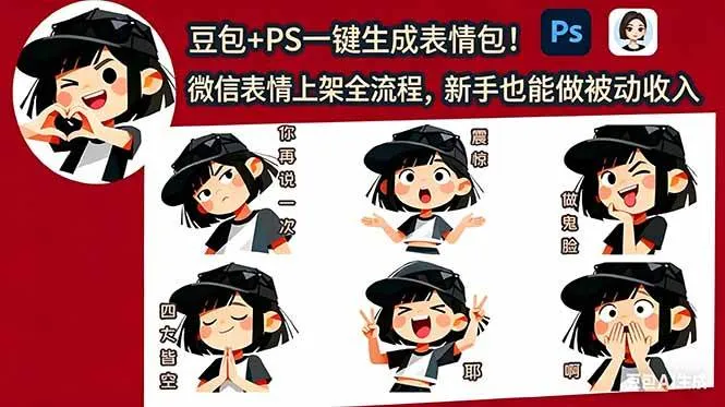 （18402期）豆包+PS一键生成表情包！微信表情上架全流程，新手也能做被动收入-33资源网