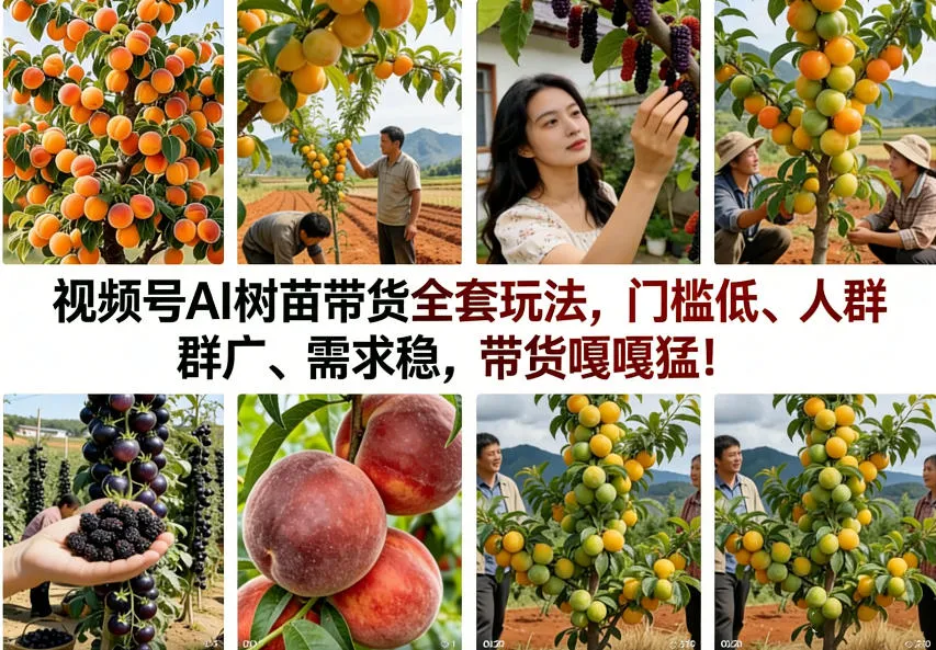 视频号AI树苗带货全套玩法，门槛低、人群广、需求稳，带货嘎嘎猛！(更新0426)-33资源网