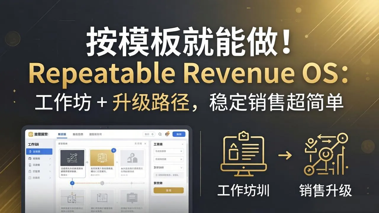 按模板就能做！Repeatable Revenue OS：工作坊 + 升级路径，稳定销售超简单-33资源网