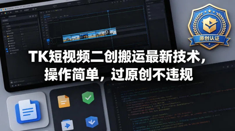 TK短视频二创搬运最新技术，操作简单，过原创不违规-33资源网
