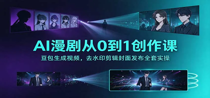 AI漫剧从0到1创作课:豆包生成视频,去水印剪辑封面发布全套实操-33资源网