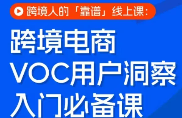 跨境电商VOC用户洞察入门必备课，跨境人的靠谱线上课-33资源网
