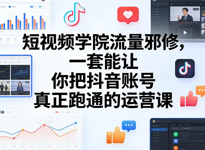 短视频学院流量邪修，一套能让你把抖音账号真正跑通的运营课-33资源网