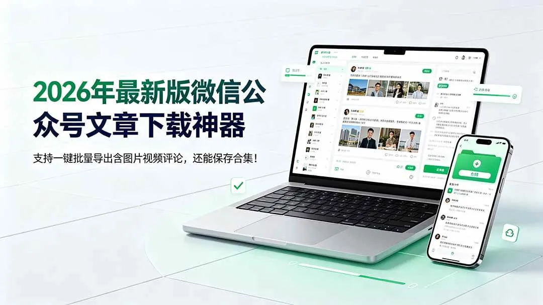 （19486期）2026年最新版微信公众号文章下载神器，支持一键批量导出含图片视频评论，还能保存合集！-33资源网