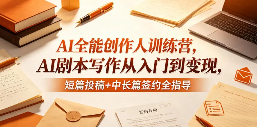 AI全能创作人训练营，AI剧本写作从入门到变现，短篇投稿+中长篇签约全指导-33资源网