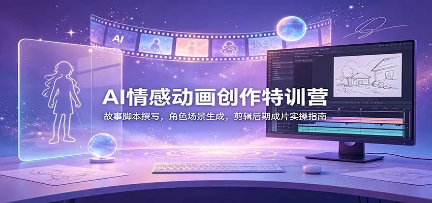 AI情感动画创作特训营:故事脚本撰写,角色场景生成,剪辑后期成片实操指南-33资源网