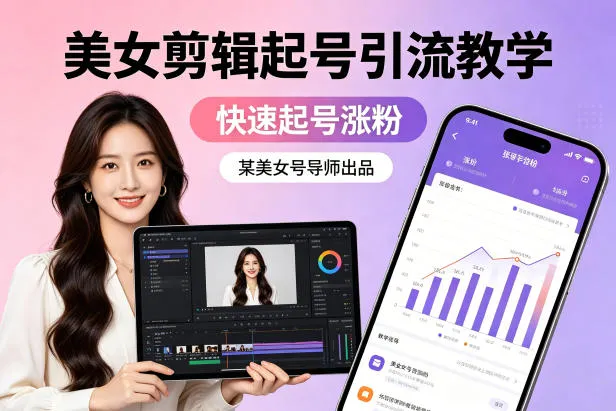 某美女号导师出品：美女剪辑起号引流教学，快速起号涨粉-33资源网