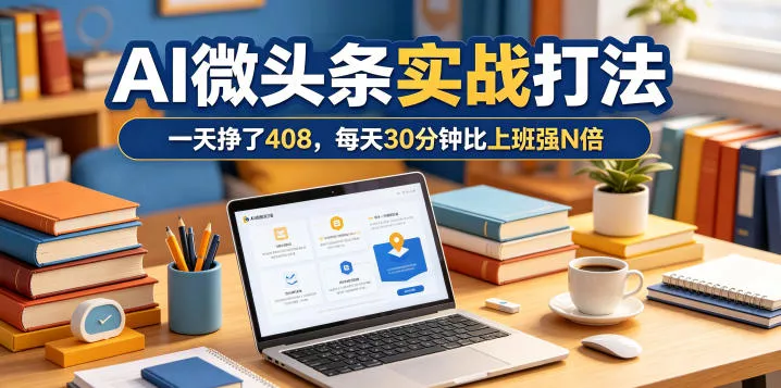 一天挣了408，AI微头条实战打法，每天30分钟比上班强N倍-33资源网
