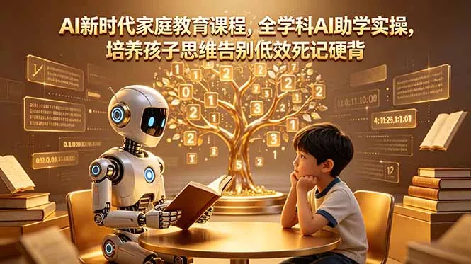 AI新时代家庭教育课程，全学科AI助学实操，培养孩子思维告别低效死记硬背-33资源网