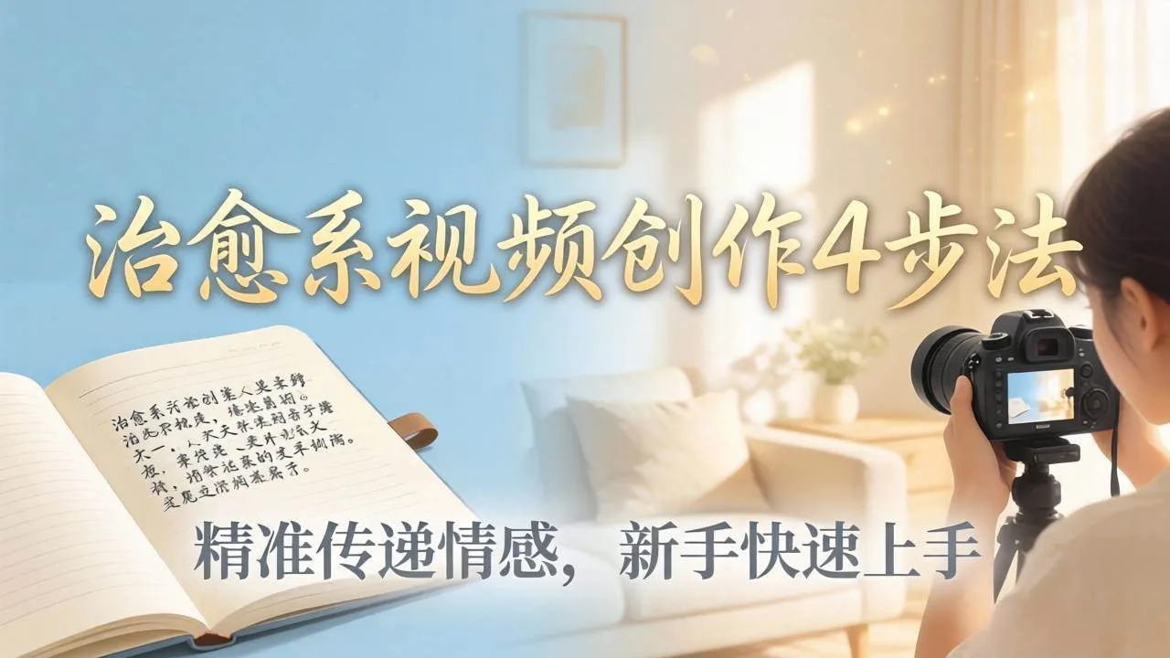 （18165期）治愈系视频创作4步法：从文案打磨到画面呈现，精准传递情感，新手快速上手出优质内容-33资源网