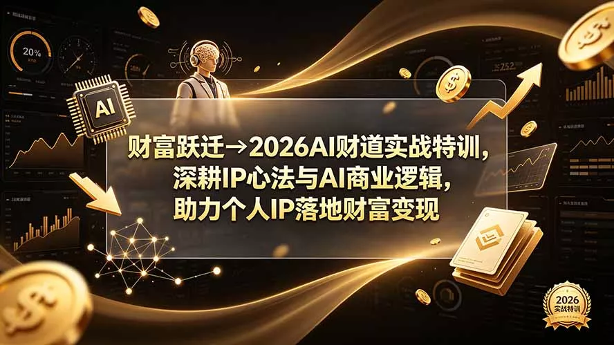 财富跃迁→2026AI财道实战特训，深耕IP心法与AI商业逻辑，助力个人IP落地财富变现-33资源网