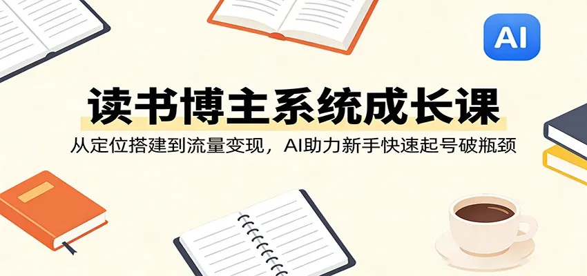 读书博主系统成长课：从定位搭建到流量变现，AI助力新手快速起号破瓶颈-33资源网